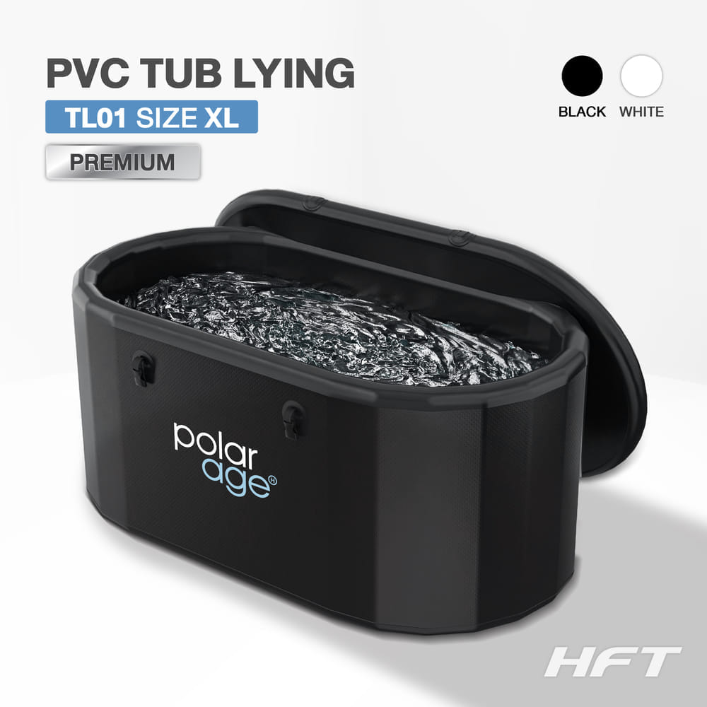 HOMEFITTOOLS ROUND LYING PVC ICE BATH TUB, MODEL TL01XL, BLACK